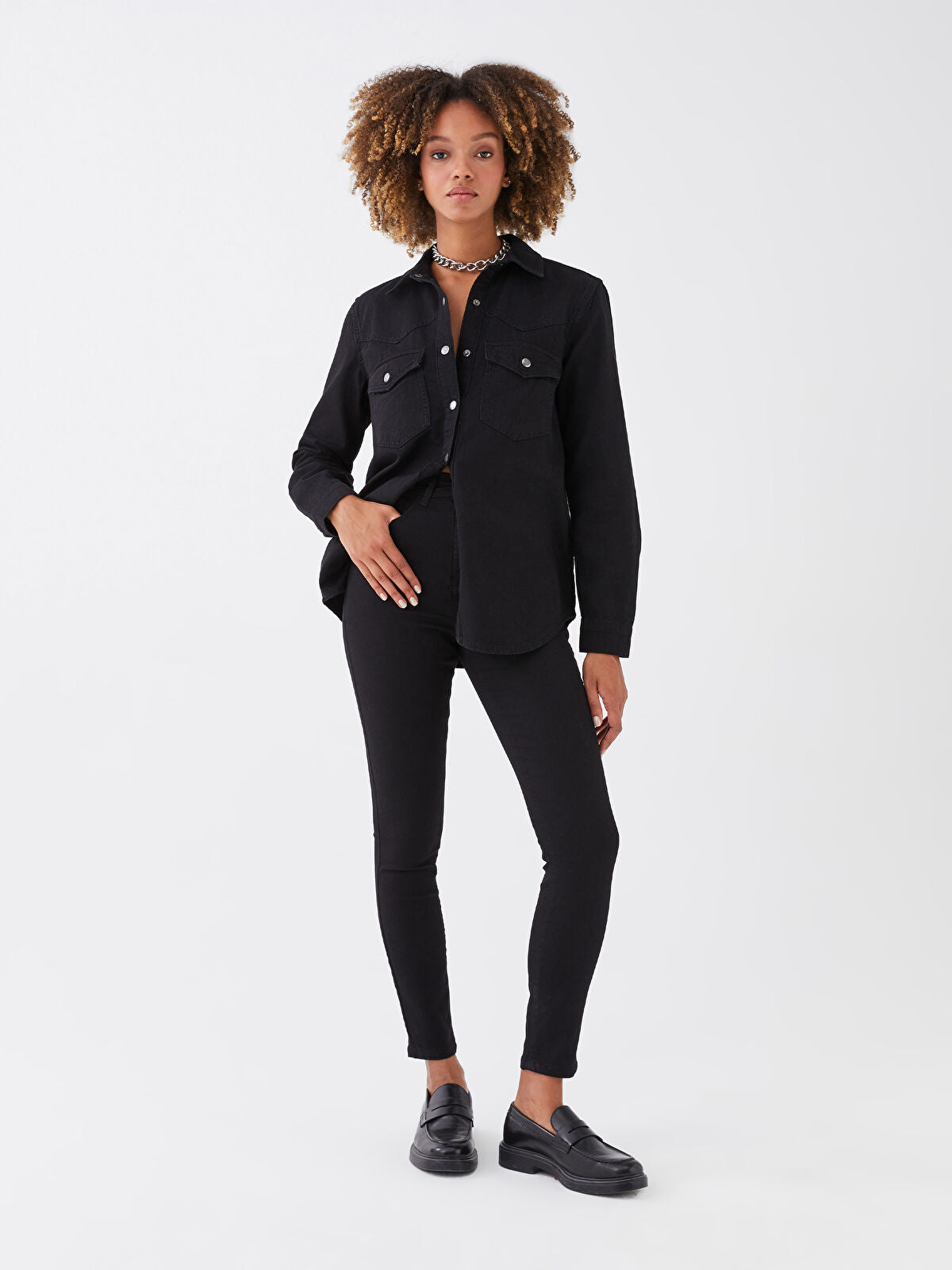 Siyah Yüksek Bel Jüpiter Süper Skinny Fit Kadın Jean Pantolon