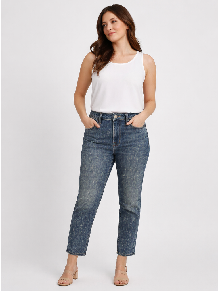 Xlove Komple Taş İşlemeli Mavi Jean Pantolon