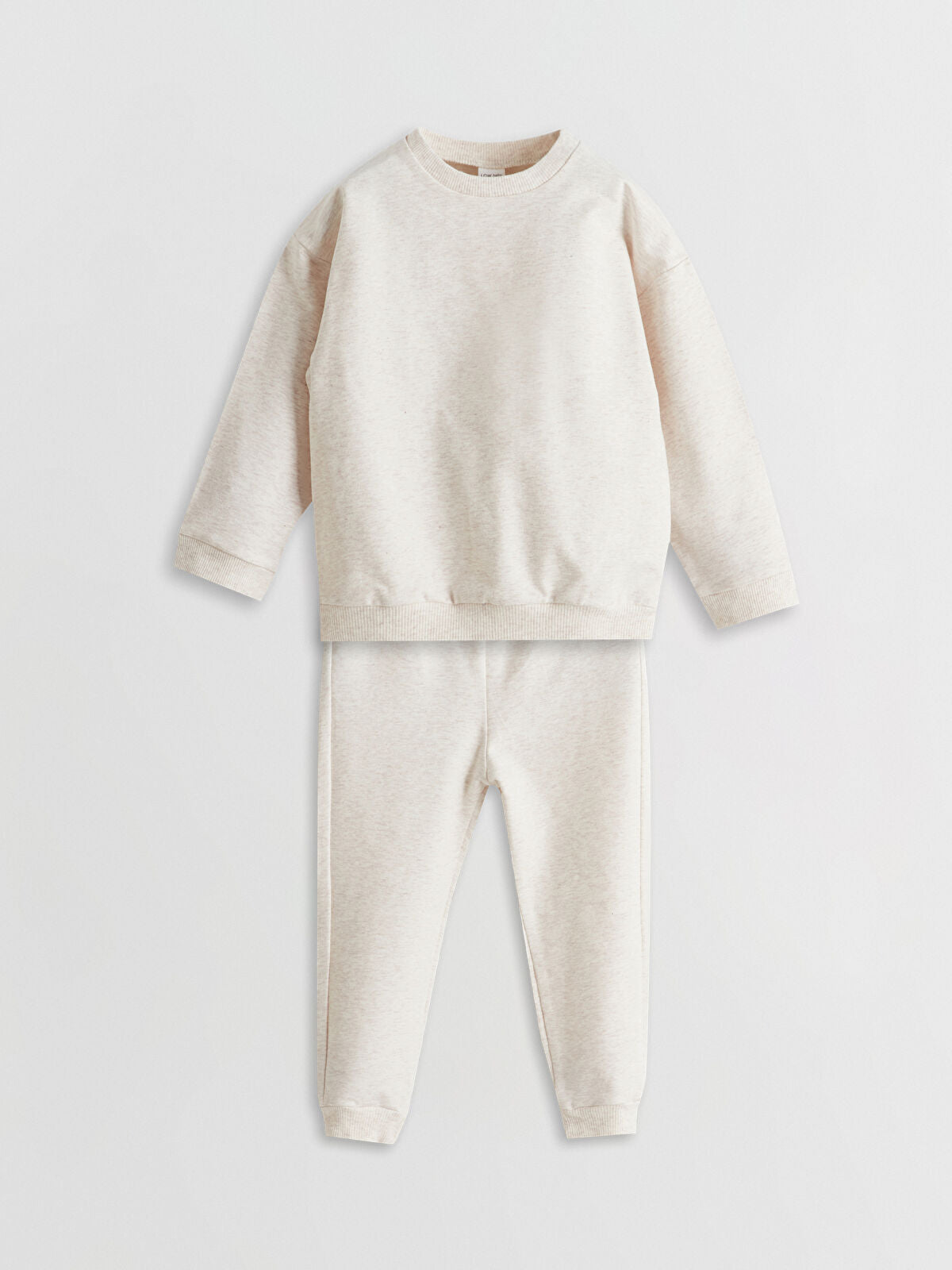 Bej Bisiklet Yaka Basic Erkek Bebek Pijama Takım