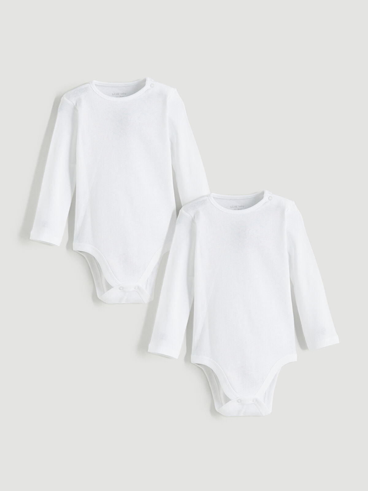 Beyaz Bisiklet Yaka Basic Kız Bebek Çıtçıtlı Body 2'li
