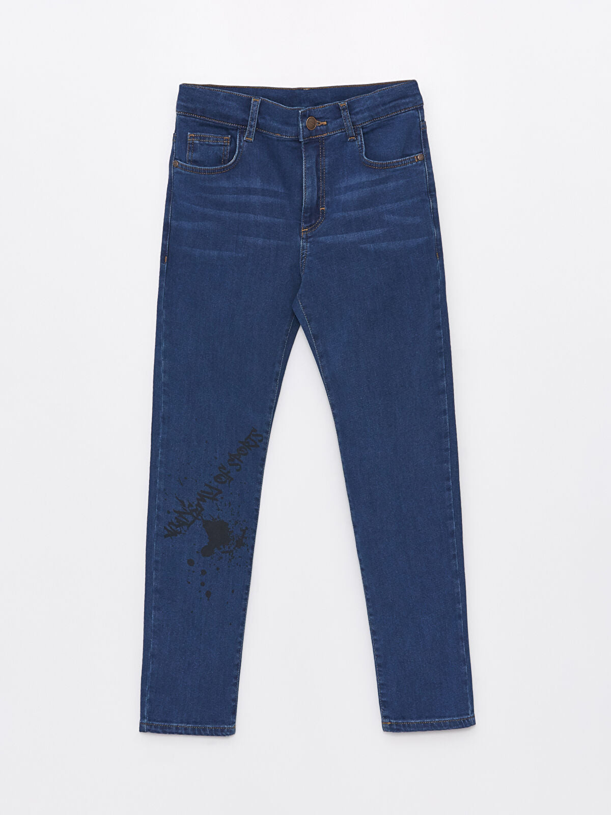 İndigo Beli Ayarlanabilir Lastikli Erkek Çocuk Jean Pantolon