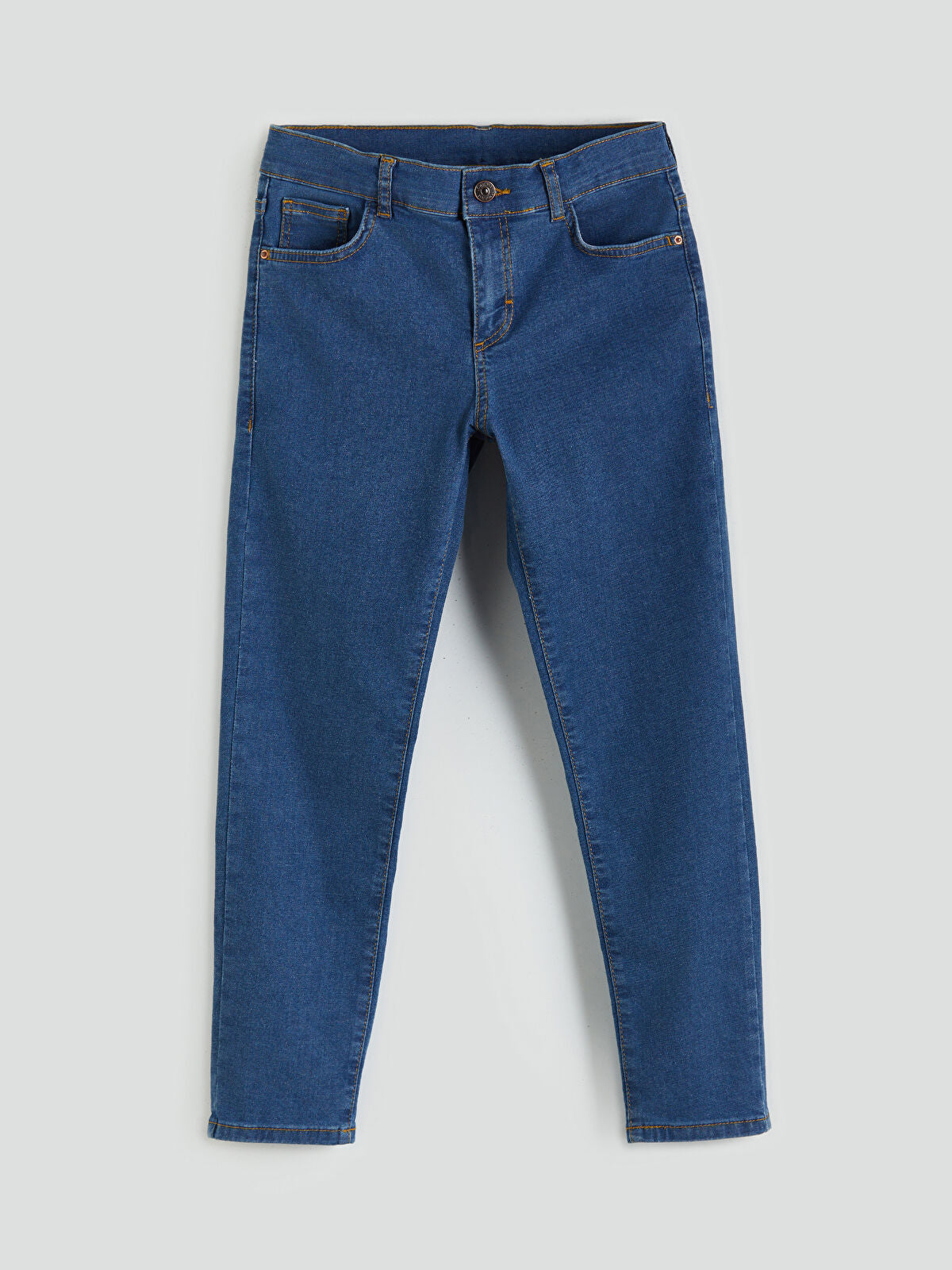 İndigo Beli Ayarlanabilir Lastikli Erkek Çocuk Jean Pantolon