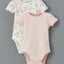 Ekru Bisiklet Yaka Kız Bebek Çıtçıtlı Body 2'li
