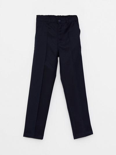 Lacivert Beli Lastikli Basic Gabardin Erkek Çocuk Pantolon