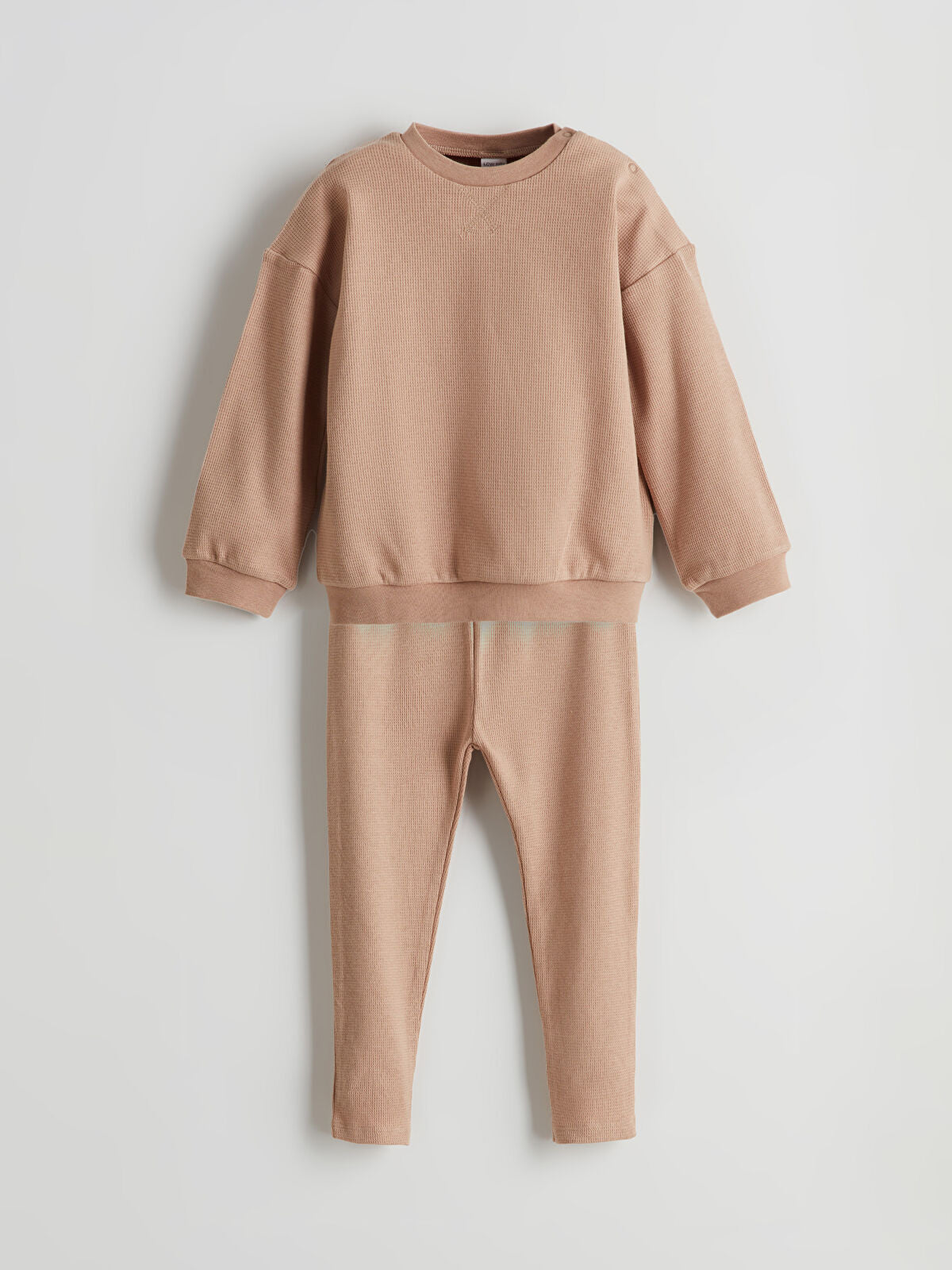 Kahverengi Bisiklet Yaka Basic Erkek Bebek Pijama Takım