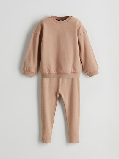 Kahverengi Bisiklet Yaka Basic Erkek Bebek Pijama Takım