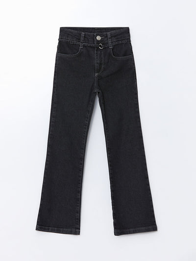 Karışık İspanyol Paça Kız Çocuk Jean Pantolon