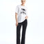 Siyah Crop Flare Kadın Jean Pantolon
