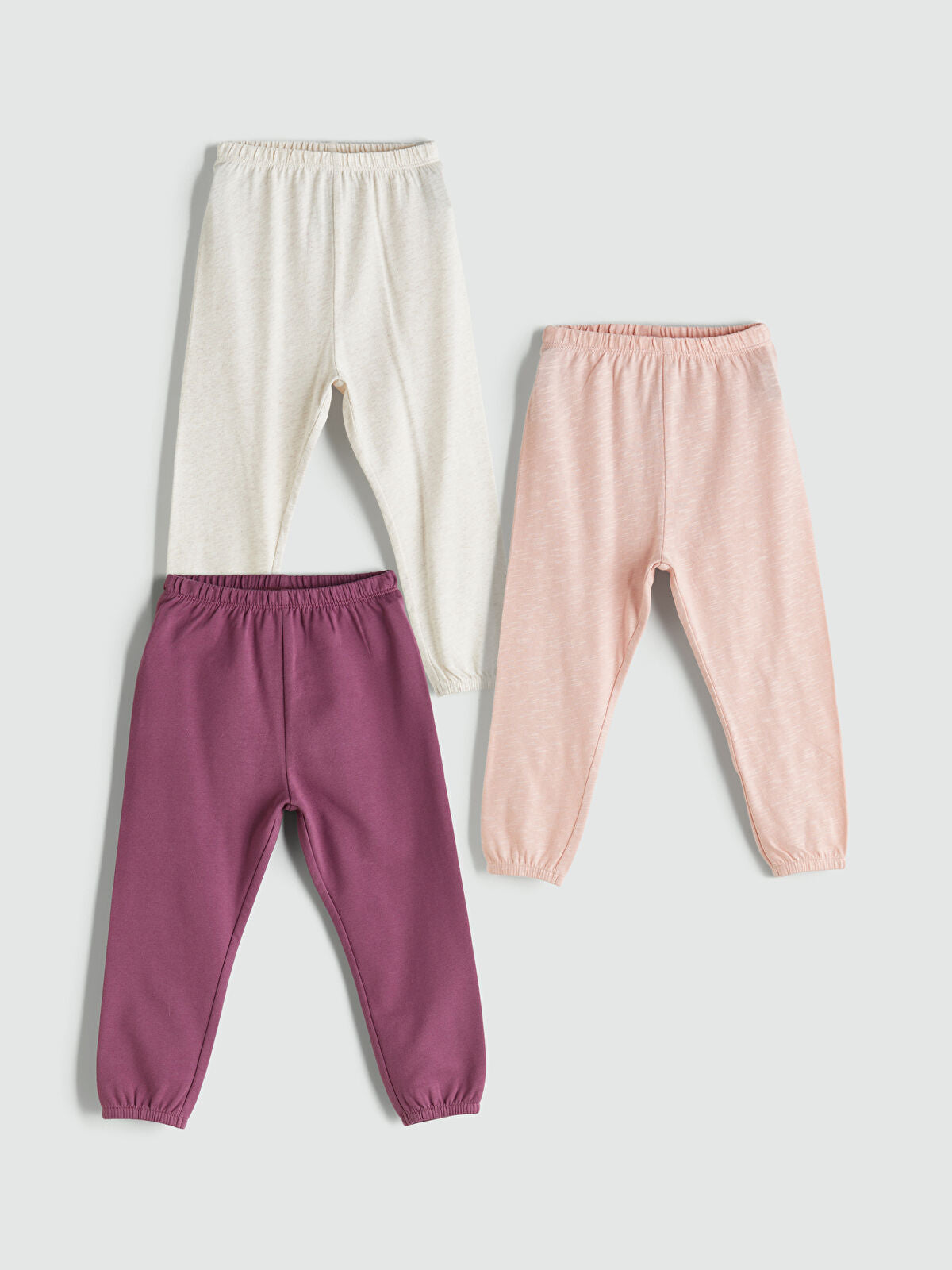 Mürdüm Beli Lastikli Basic Kız Bebek Pijama Alt 3'lü