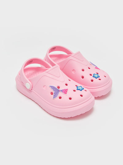 Pembe Baskılı Kız Çocuk Sandalet