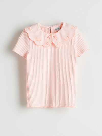 Pembe Bebe Yaka Kız Çocuk Tişört