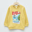 Sarı Bisiklet Yaka Uzun Kollu Nostaljik Maymun Baskılı Erkek Bebek Sweatshirt