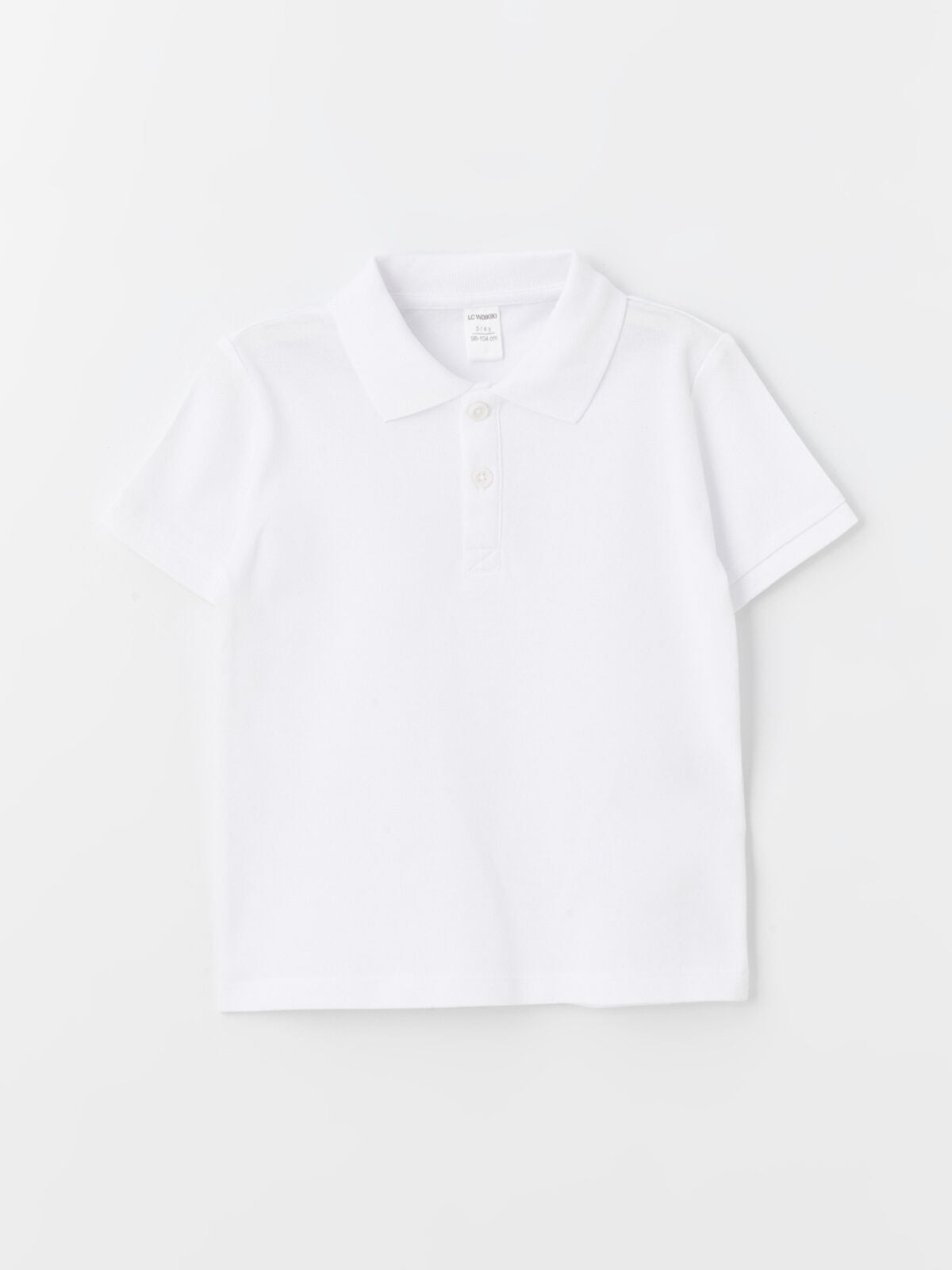 Beyaz Polo Yaka Kısa Kollu Basic Erkek Bebek Tişört