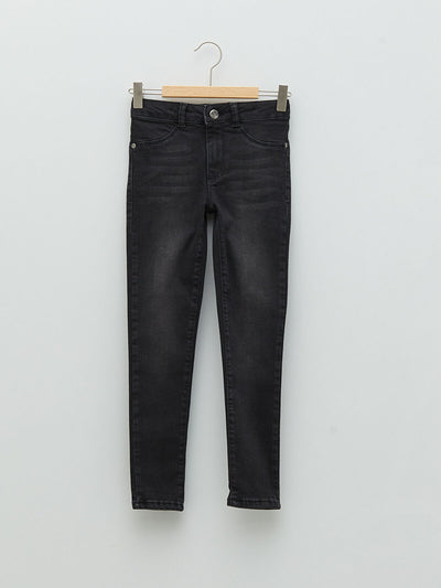 Siyah Skinny Fit Kız Çocuk Jean Pantolon