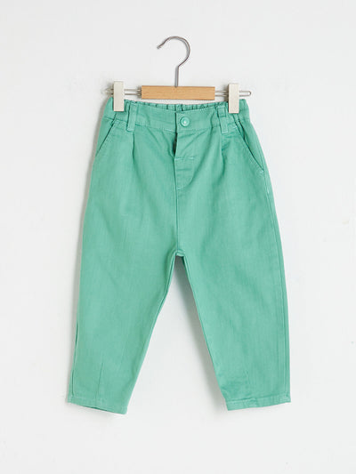 Yeşil Slouchy Fit Basic Erkek Bebek Pantolon