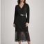 Perle Donna Siyah Modern Kesim Şifon Detaylı Elbise