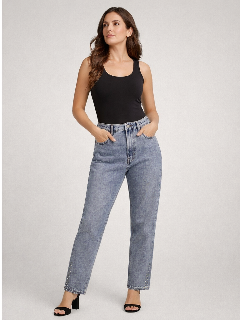 Xlove Açık Mavi Cep Ve Paça Taşlı Jean Pantolon
