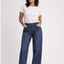Lacarino Mavi Baklava Desen Taşlı Wide-Leg Jean