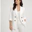 Gold Carino Ekru Kruvaze Kesim Blazer Ceket