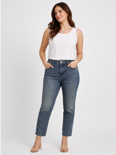 Xlove Komple Taş İşlemeli Mavi Jean Pantolon